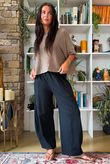 Lagen Relaxed Barrel Pant Black